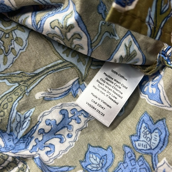 Talbots Tie Back Cotton Poplin Puff Short Sleeve Blouse Top in Lively Floral - Picture 4 of 5